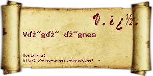 Vágó Ágnes névjegykártya